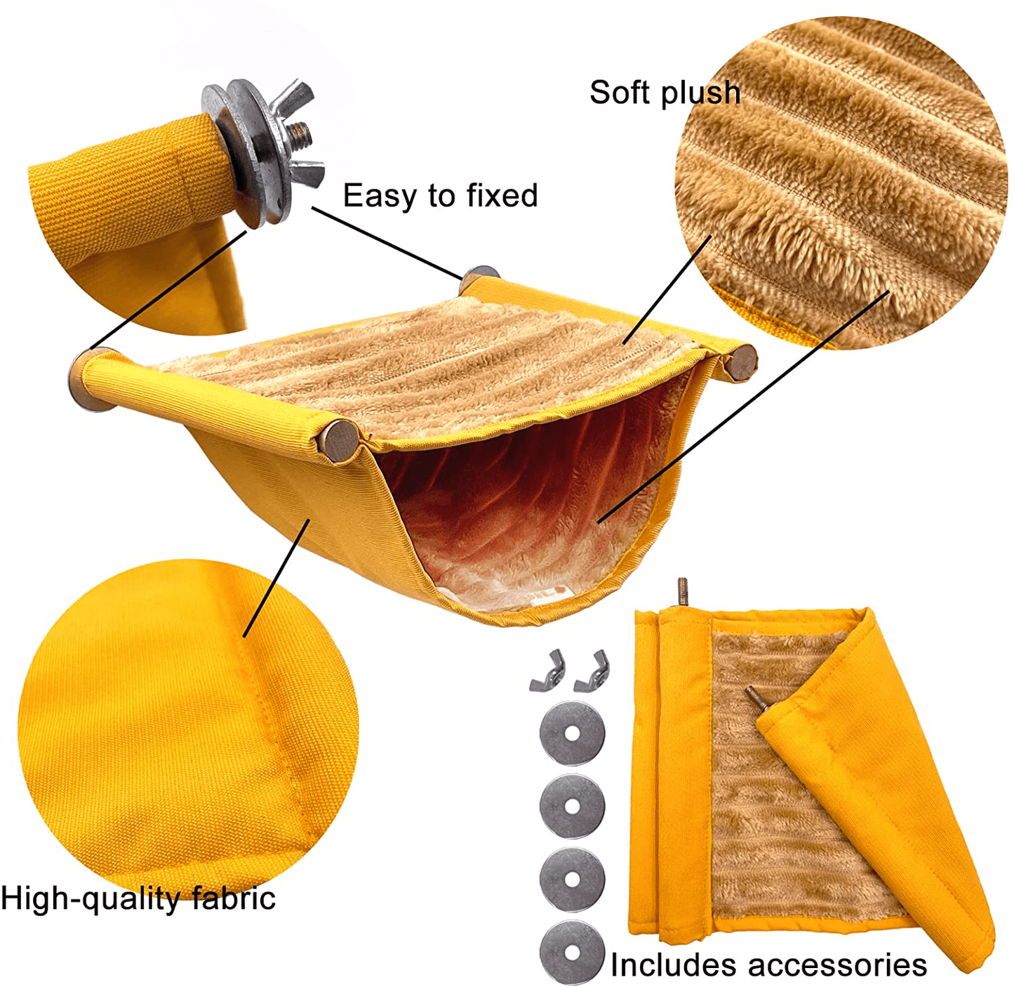 Acceleah Bird Nest House Winter Warm Parrot House Bed Hammock Tent Toy Bird Cage Perch Stand for Parrots Budgies Parakeet Cockatiels Lovebird Cockatoo Finch Hamster Chinchilla Animals & Pet Supplies > Pet Supplies > Bird Supplies > Bird Cages & Stands AcceLeah   