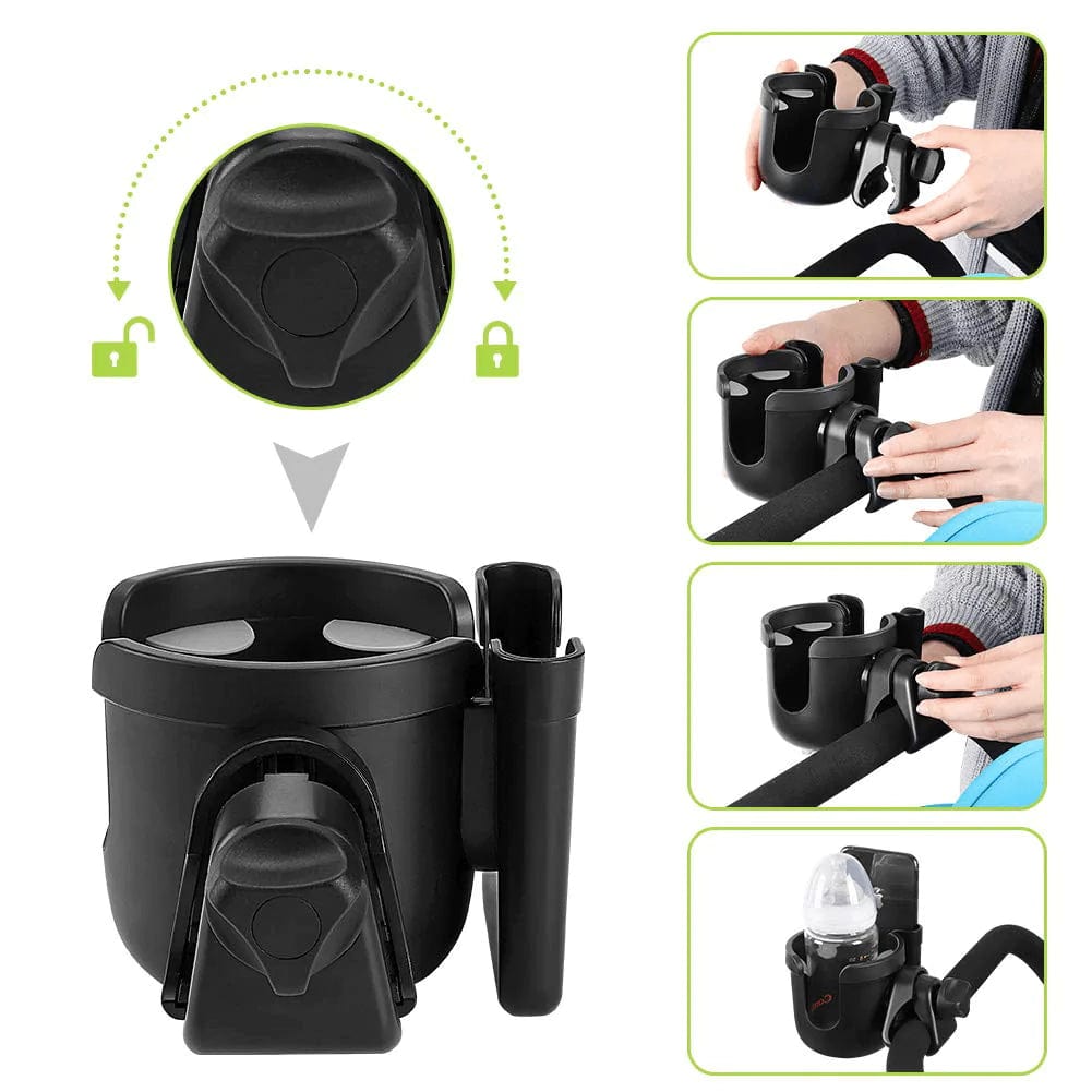 Accmor Stroller Cup Holder with Phone Holder/Organizer, Universal