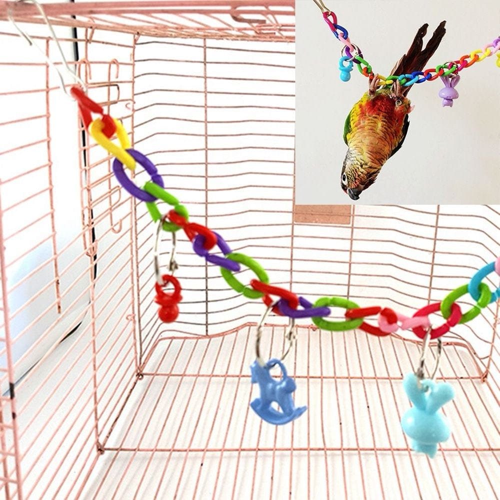 Acekid Colorful Bird Toy Parrot Swing Cage Toy Acrylic Climbing Toy for Parakeet Bird 35Cm Animals & Pet Supplies > Pet Supplies > Bird Supplies > Bird Toys Acekid   