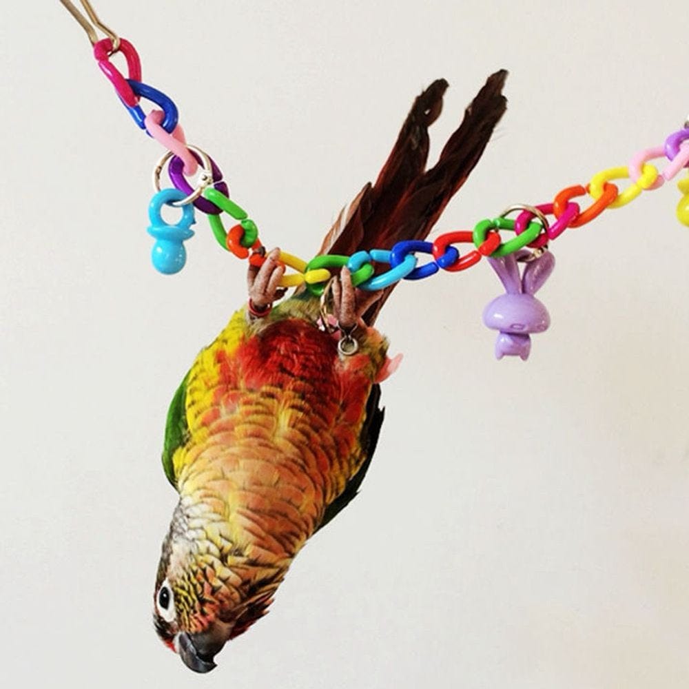 Acekid Colorful Bird Toy Parrot Swing Cage Toy Acrylic Climbing Toy for Parakeet Bird 35Cm Animals & Pet Supplies > Pet Supplies > Bird Supplies > Bird Toys Acekid   