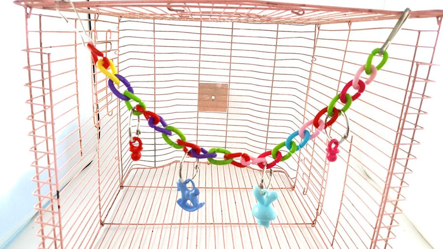 Acekid Colorful Bird Toy Parrot Swing Cage Toy Acrylic Climbing Toy for Parakeet Bird 35Cm