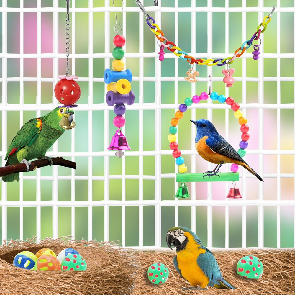 Bird Toys Parakeet Toys Swing Hanging Standing Chewing Toy for Parakeet Cage Accessories, 11PCS Animals & Pet Supplies > Pet Supplies > Bird Supplies > Bird Cage Accessories MetMetalrt   