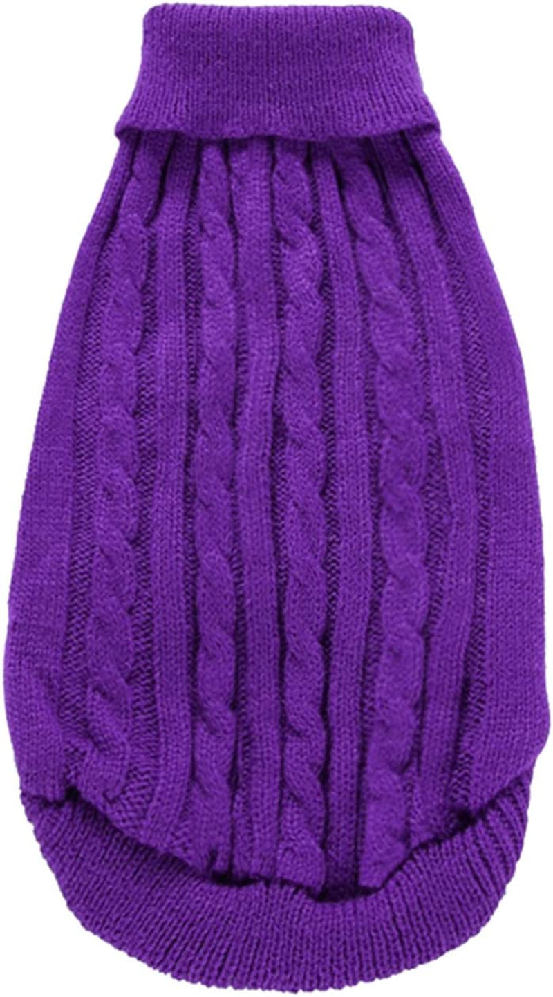 Pet Clothes for Medium Dogs Male Cat Knitted Jumper Winter Warm Sweater Puppy Coat Jacket Costume for Small Dogs Animals & Pet Supplies > Pet Supplies > Dog Supplies > Dog Apparel HonpraD Purple X-Large 
