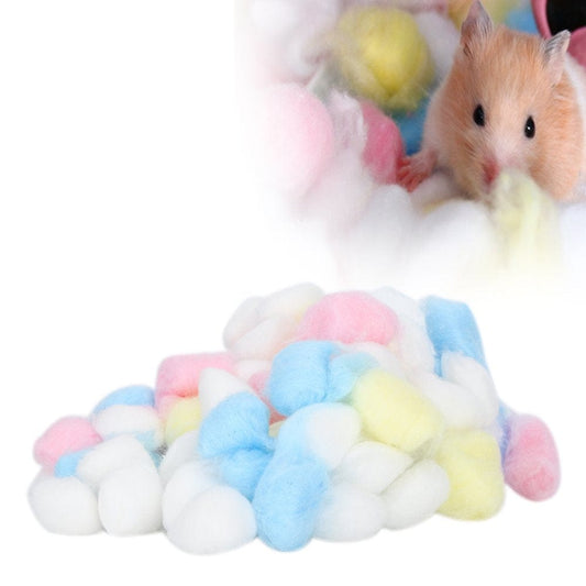 ACOUTO Hamster Warm Bedding,Hamster Cotton Balls,Hamster Cotton Balls Filler Colorful Natural Cotton Warm Bedding for Small Animals House