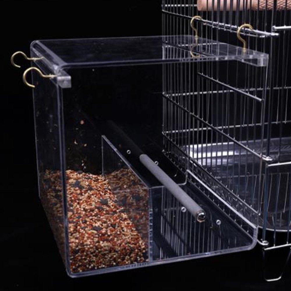 Acrylic Automatic Bird Feeder Pet Feeding Device Seed Food Container Bird Cage Accessories for Parrot Animals & Pet Supplies > Pet Supplies > Bird Supplies > Bird Cage Accessories Firlar   