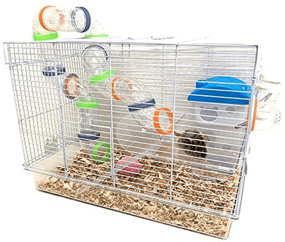 Acrylic Clear 2-Floors Hamster Gerbil Mouse Home Habitat House Rodent Mice Rats Small Animal Critter Cage (19" W X 12" L X 15" H, White) Animals & Pet Supplies > Pet Supplies > Small Animal Supplies > Small Animal Habitat Accessories Mcage White 19"W x 12"L x 15"H 
