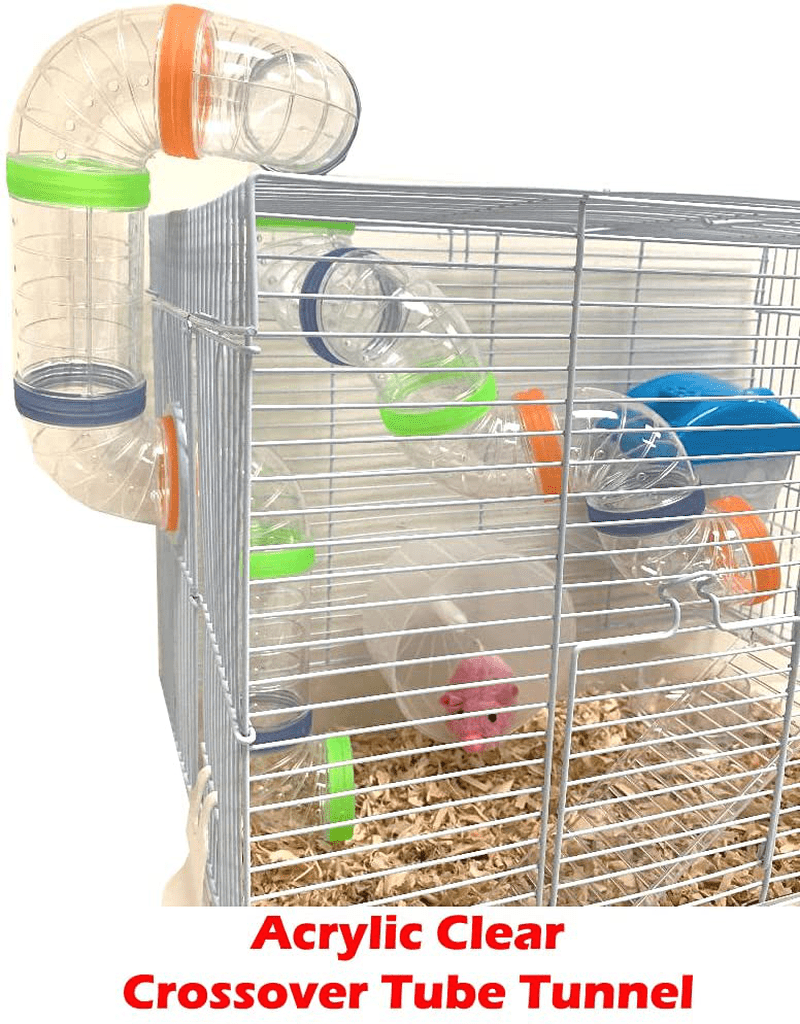 Acrylic Clear 2-Floors Hamster Gerbil Mouse Home Habitat House Rodent Mice Rats Small Animal Critter Cage (19" W X 12" L X 15" H, White) Animals & Pet Supplies > Pet Supplies > Small Animal Supplies > Small Animal Habitat Accessories Mcage   