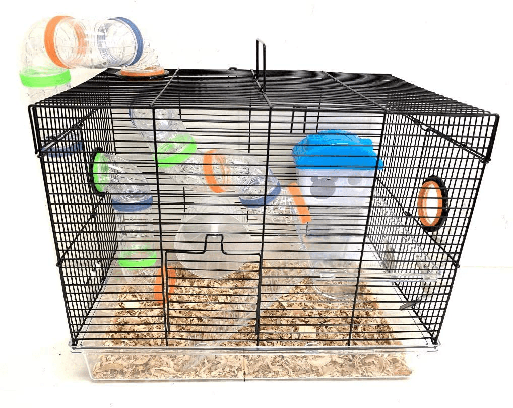 Acrylic Clear 2-Floors Hamster Gerbil Mouse Home Habitat House Rodent Mice Rats Small Animal Critter Cage (19" W X 12" L X 15" H, White) Animals & Pet Supplies > Pet Supplies > Small Animal Supplies > Small Animal Habitat Accessories Mcage Black 19"W x 12"L x 15"H 