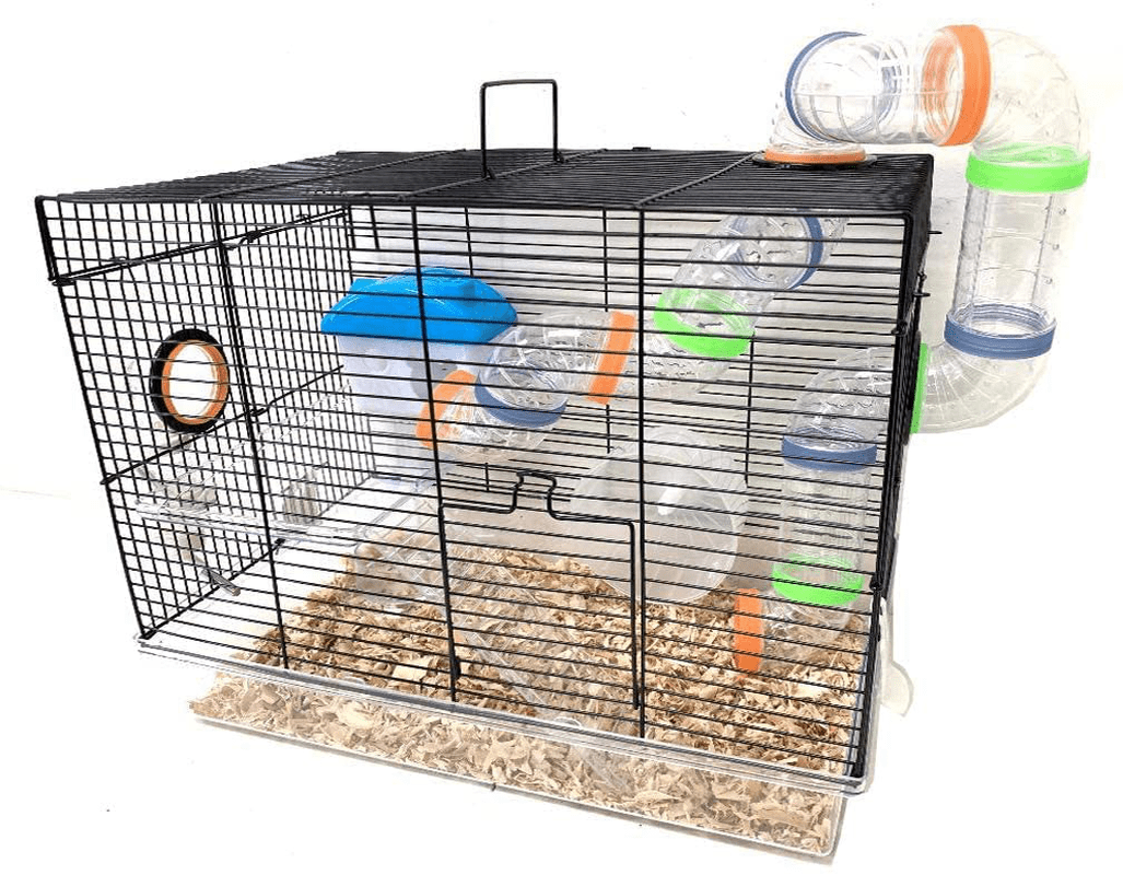 Acrylic Clear 2-Levels Hamster Home Habitat Rodent Gerbil Mouse Mice Rats Small Animal Critter Cage Animals & Pet Supplies > Pet Supplies > Small Animal Supplies > Small Animal Habitats & Cages Mcage Black 19 x 12 x 15H inches 