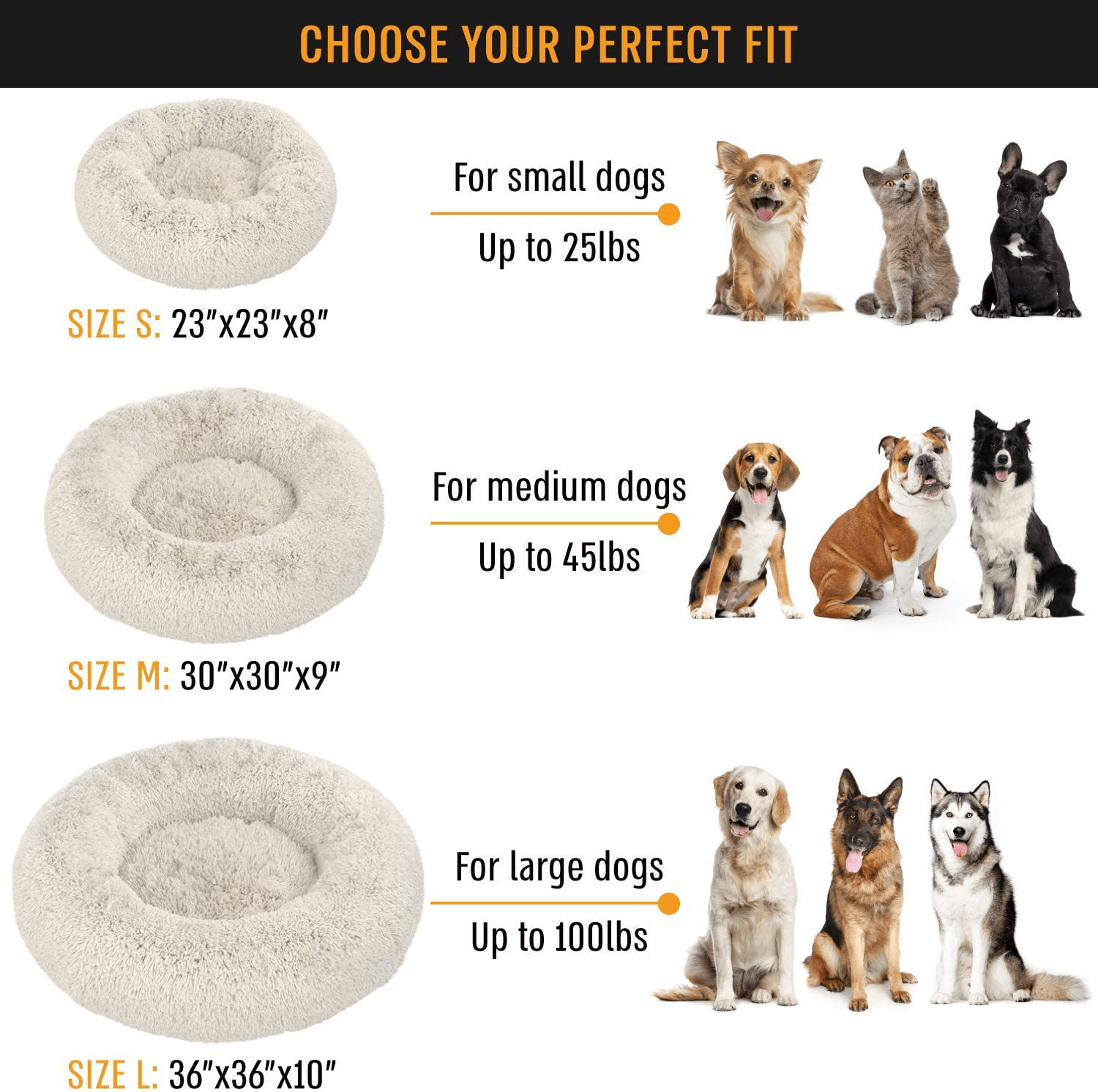 Active Pets Plush Calming Dog Bed, Donut Dog Bed for Small Dogs, Medium & Large, anti Anxiety Dog Bed, Soft Fuzzy Calming Bed for Dogs & Cats, Comfy Cat Bed, Marshmallow Cuddler Nest Calming Pet Bed Animals & Pet Supplies > Pet Supplies > Dog Supplies > Dog Beds Active Pets   