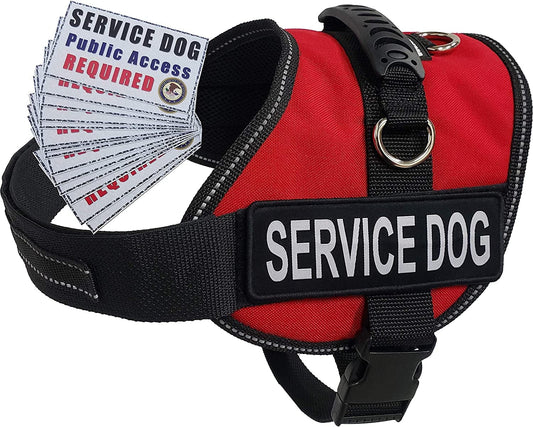 Activedogs Air-Tech Cordura Working Dog Vest Harness, Large Girth 25"-35" W/ Handle, ADA Cards + Reflective Service Dog Patches - Red Animals & Pet Supplies > Pet Supplies > Dog Supplies > Dog Apparel ActiveDogs.com Cordura - Red Small (girth 19"-24") 