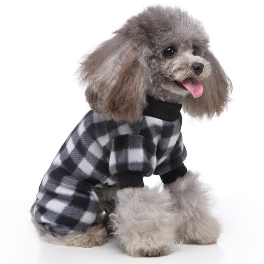 Actoyo Pet Dogs Christmas Plaid Pajamas Flannel Warm Clothes Puppy Costume Apparel Animals & Pet Supplies > Pet Supplies > Dog Supplies > Dog Apparel Actoyo XL Black And White 