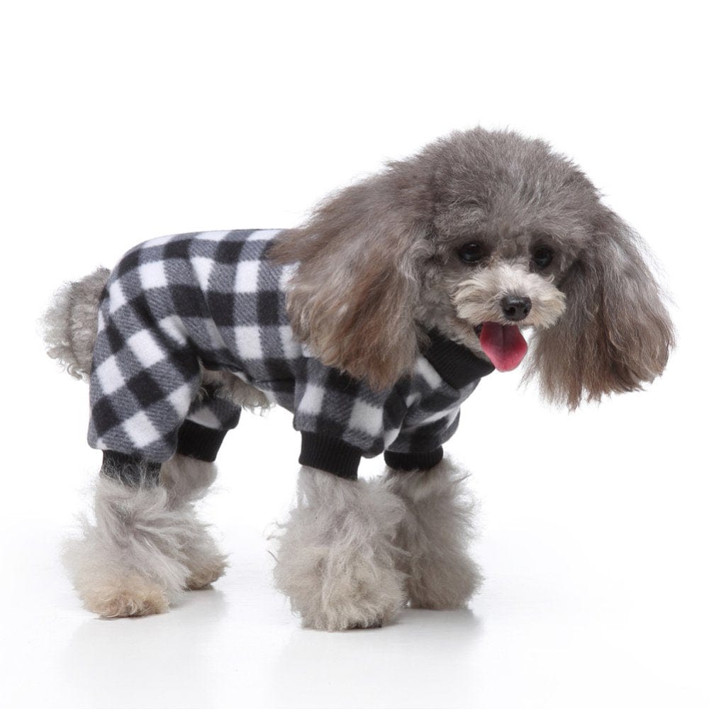 Actoyo Pet Dogs Christmas Plaid Pajamas Flannel Warm Clothes Puppy Costume Apparel Animals & Pet Supplies > Pet Supplies > Dog Supplies > Dog Apparel Actoyo   