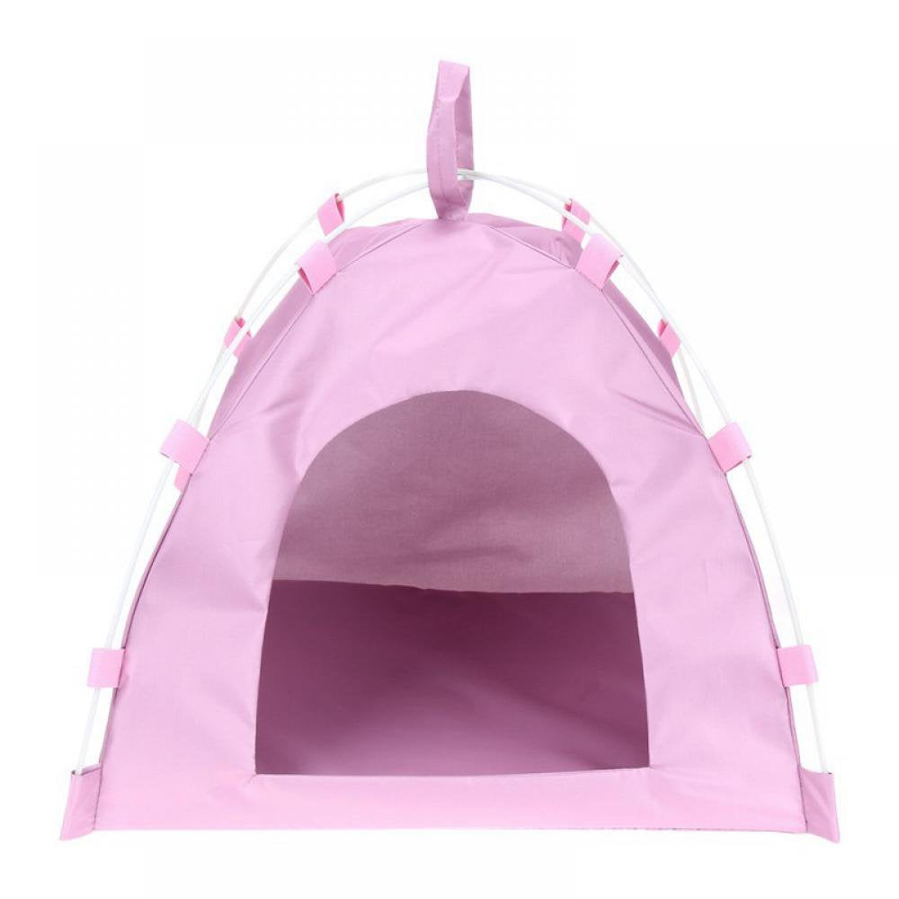 Foldable Pet Tent for Small Dog, Oxford Cloth Fiber Dog Cat Folding Indoor Outdoor House Bed Tents Animals & Pet Supplies > Pet Supplies > Dog Supplies > Dog Houses Orchip Pink  