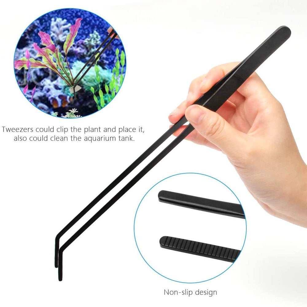 Plutput Aquascape Tool Kit Long Stainless Steel Aquarium Plant Tools Aquarium Tweezers Scissors Spatula Tool Set for Fish Tank Aquascape Aquarium Cleaning Animals & Pet Supplies > Pet Supplies > Fish Supplies > Aquarium Cleaning Supplies Pluput   