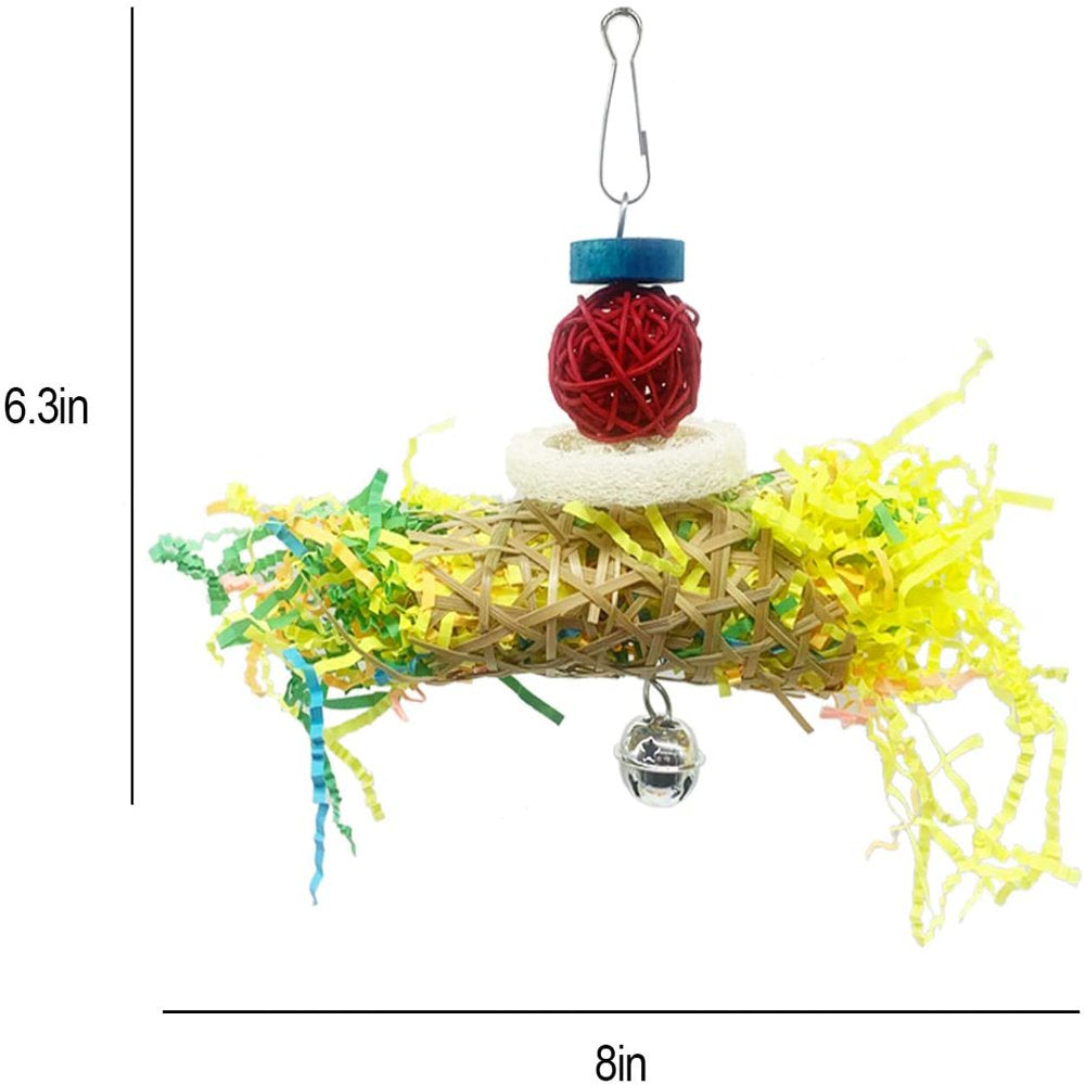 Bird Parrots Shredding Toys Parakeet Chewing Toys Bird Loofah Toys Parrot Cage Shredder Toys Bird Foraging Hanging Toys Bird Accessories for Parrots Lovebird Cockatiel Conure African Grey Animals & Pet Supplies > Pet Supplies > Bird Supplies > Bird Cage Accessories Smileol   