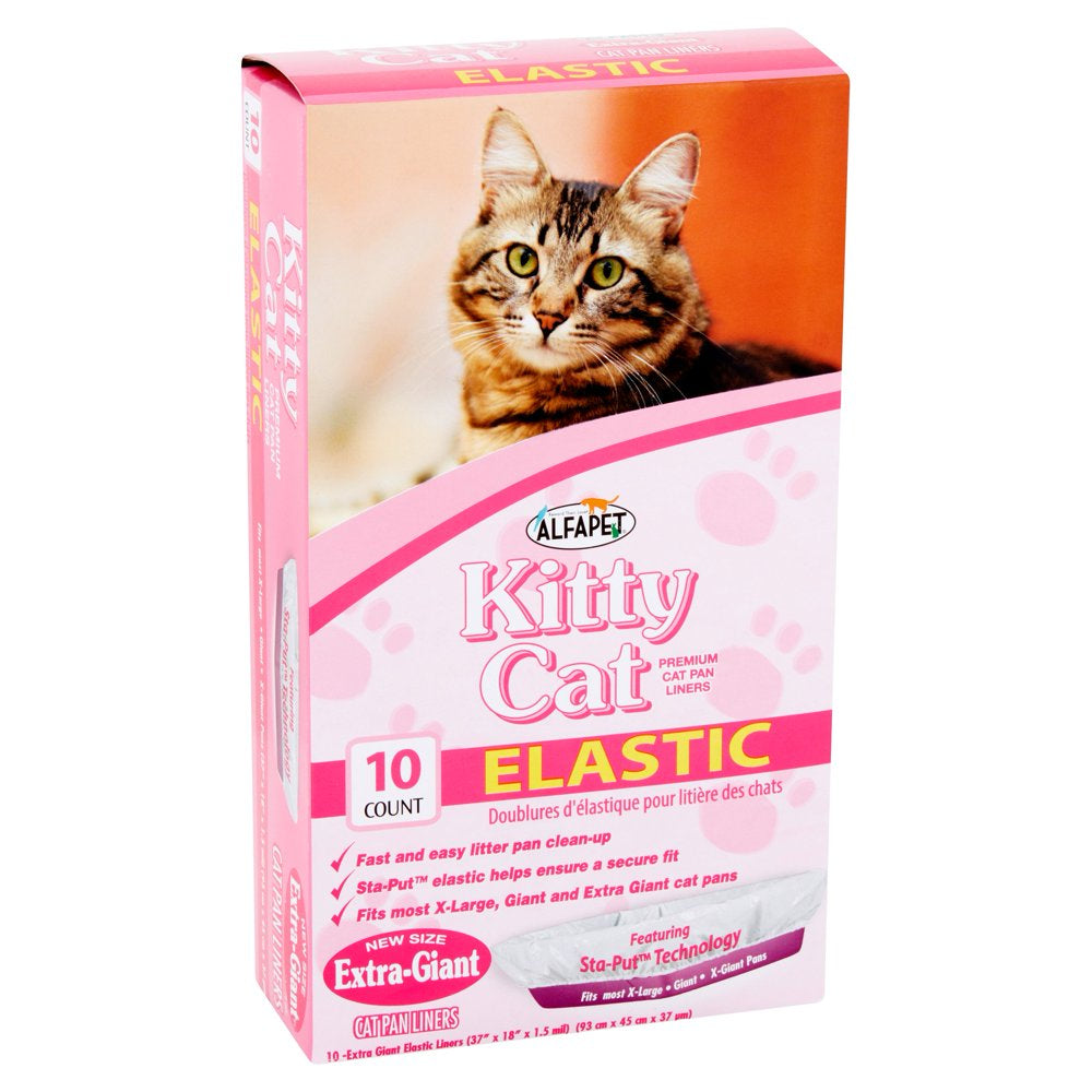 Alfapet, Kitty Cat Elastic Litter Box Liners, 10 Count Animals & Pet Supplies > Pet Supplies > Cat Supplies > Cat Litter Box Liners AlfaPet Inc.   