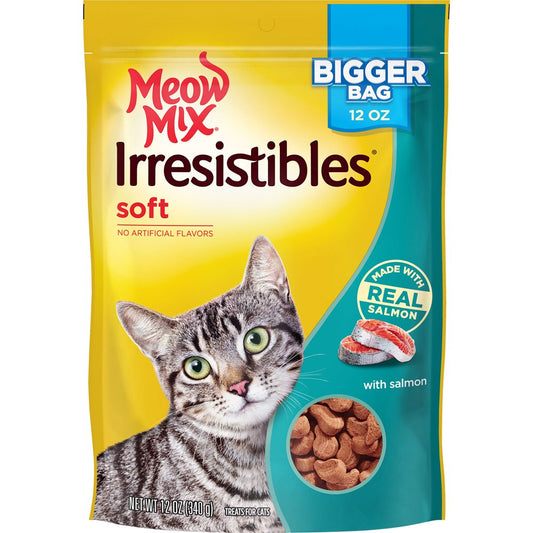 Meow Mix Irresistibles Cat Treats - Soft with Salmon, 12-Ounce Bag Animals & Pet Supplies > Pet Supplies > Cat Supplies > Cat Treats The J.M. Smucker Company 12 Ounces  