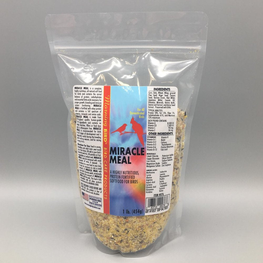 Morning Bird Miracle Meal Domesticated Bird Food Animals & Pet Supplies > Pet Supplies > Bird Supplies > Bird Food Morning Bird Products 1 lbs  