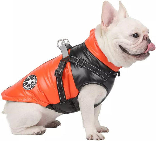 Ciyada Warm Dog Winter Coat Cold Weather Jacket Windproof Reflective Turtleneck Dog Vest D-Ring for Leash Thick Lining Outdoor Pet Apparel,Xl, Orange and Black Animals & Pet Supplies > Pet Supplies > Dog Supplies > Dog Apparel Ciyada Orangeandblack 2XL 