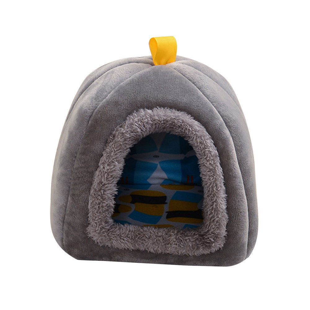 Benbor Hamster Nest with Handle Keep Warm Pet Bed Small Animal Cave Bed Winter House Pet Supplies Animals & Pet Supplies > Pet Supplies > Small Animal Supplies > Small Animal Bedding benbor Gray  