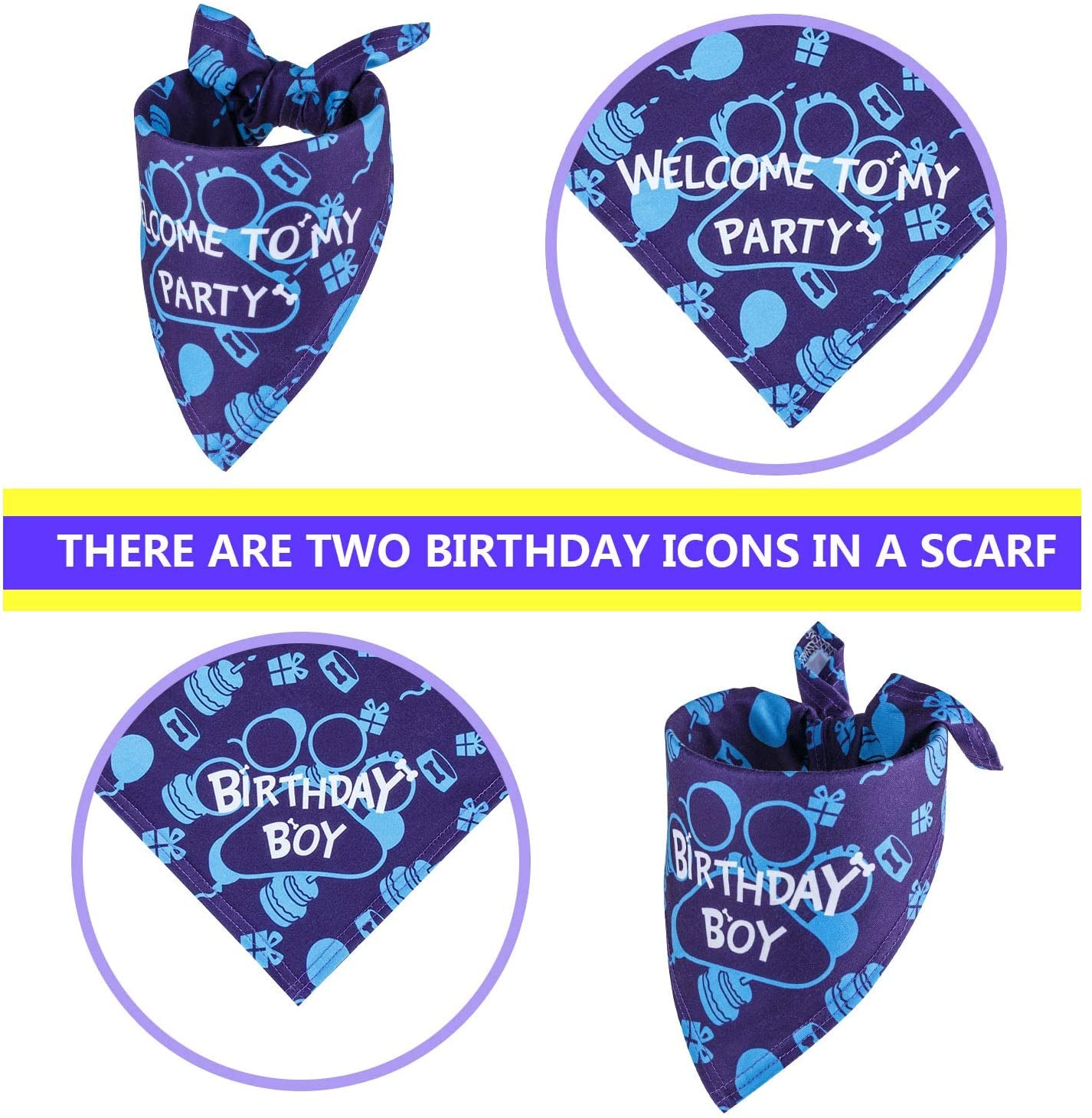 TCBOYING Dog Birthday Party Supplies, Dog Birthday Bandana Hat Boy Scarf with Cute Dog Bow Tie Collar for Small Medium Dog Pet Animals & Pet Supplies > Pet Supplies > Dog Supplies > Dog Apparel TCBOYING   