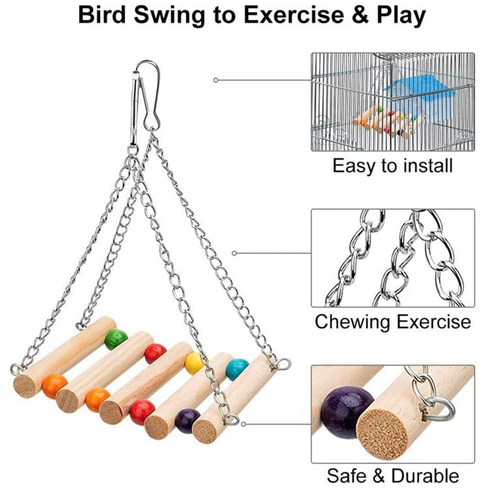 Personalhomed Bird Cage Accessories Bell Chewing Toy Pet for Small Parakeets Cockatiels Conures Finches Budgie Macaws Birdcage Stands Animals & Pet Supplies > Pet Supplies > Bird Supplies > Bird Cage Accessories PersonalhomeD   