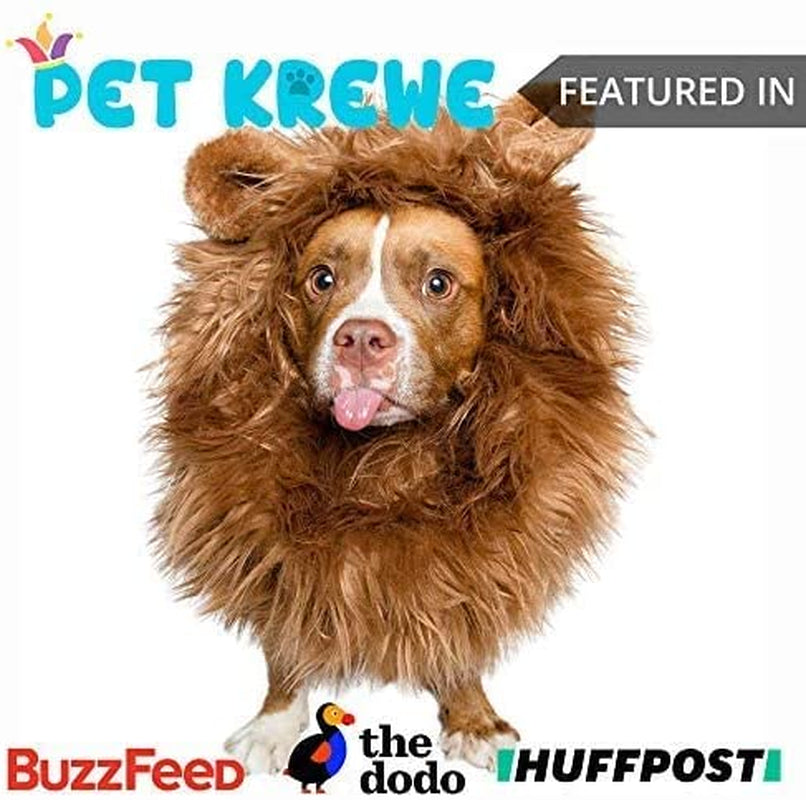 Pet Krewe Dog Lion Mane Halloween Costume Lion Mane for Large and Small Dogs – Ideal for Halloween, Dog Birthday, Dog Cosplay, Dog Outfits, Pet Clothes Animals & Pet Supplies > Pet Supplies > Dog Supplies > Dog Apparel Pet Krewe   