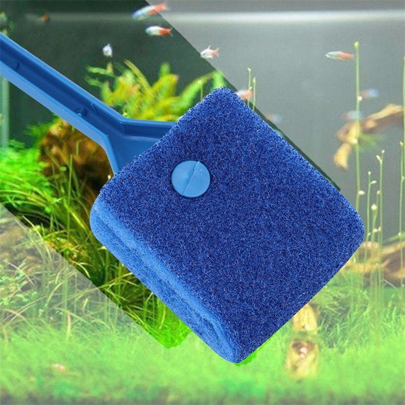 Long Handle Aquarium Glass Clean Brush Aquarium Algae Scraper Double Sided Sponge Brush Animals & Pet Supplies > Pet Supplies > Fish Supplies > Aquarium Cleaning Supplies Esho   