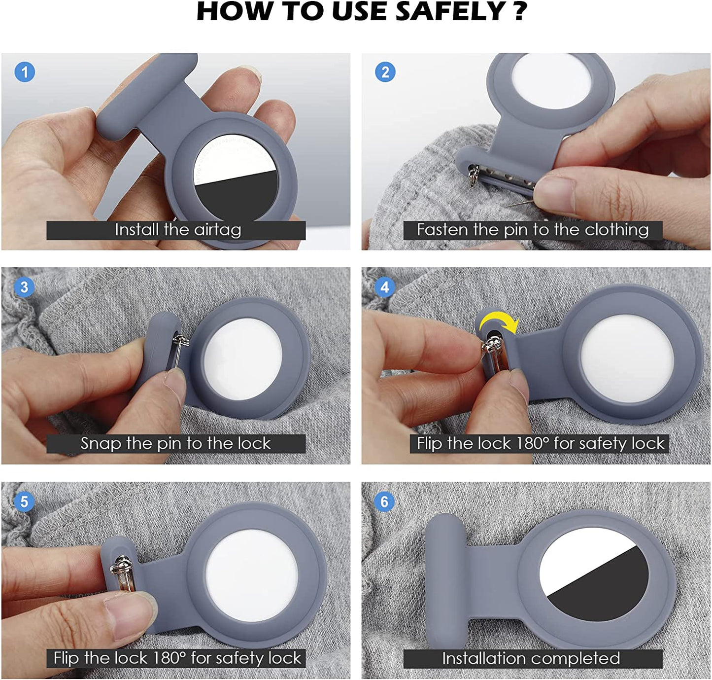 Airtag Hidden GPS Tracker,Airtag for Kids,Elderly,Pet,Clothing (Navy Blue&Blue) Electronics > GPS Accessories > GPS Cases WALLFID   