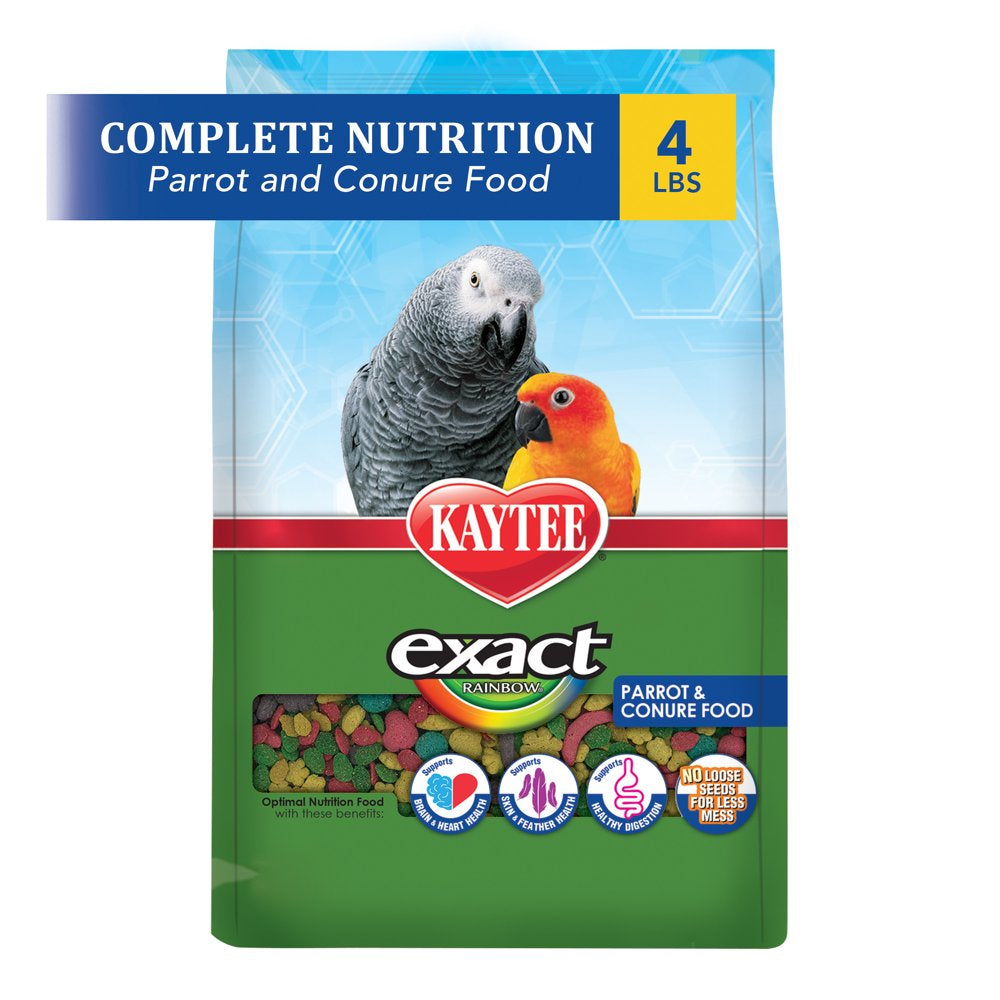 Kaytee Exact Rainbow Parrot & Conure Pet Bird Food, 4 Lb Animals & Pet Supplies > Pet Supplies > Bird Supplies > Bird Food Central Garden and Pet   