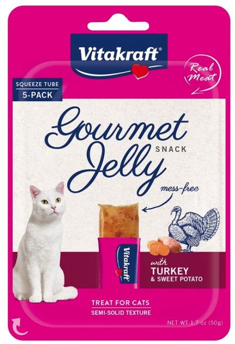 Vitakraft Vitakraft Gourmet Jelly Cat Treat with Turkey and Sweet Potato 5 Count Pack of 3