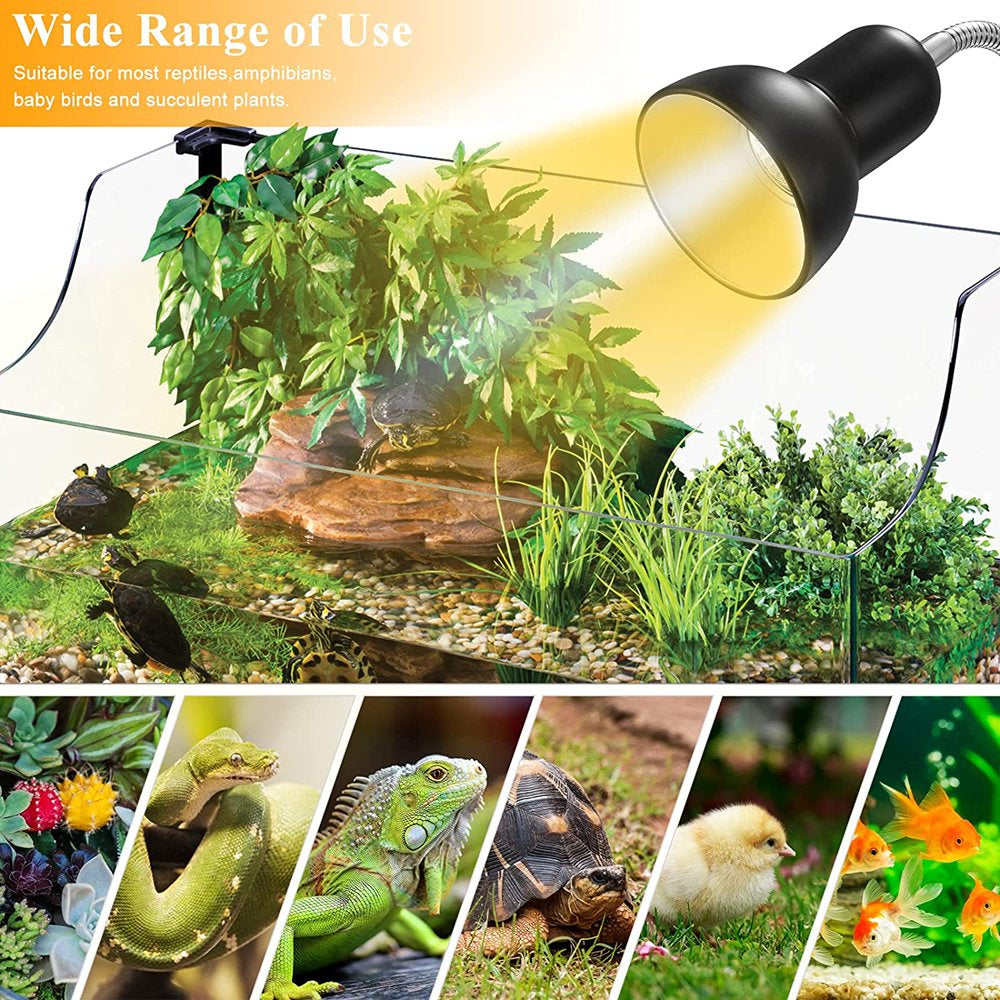 Simple Deluxe Reptile Heat Lamp 25W/50W UVA UVB Full Spectrum Adjustable Basking Spot Light with Dimmable Switch and Heavy-Duty Clamp, for Turtle Tank Reptile Amphibians Pets  Simple Deluxe   