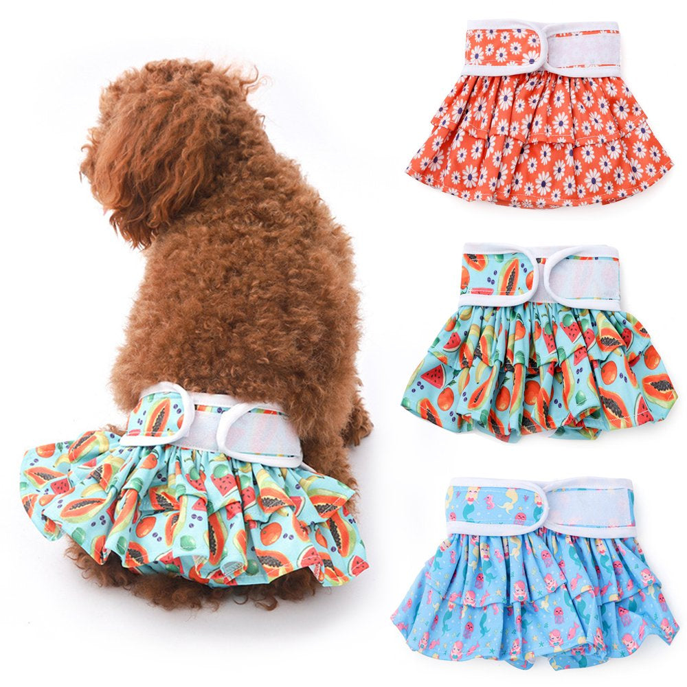 BT Bear 3 Pack Pet Pants, Reusable Female Dog Diaper, Washable Doggie Diaper Nappies for Female Dogs,Super Absorbent Sanitary Wraps Panties for Dogs Different Styles XS Animals & Pet Supplies > Pet Supplies > Dog Supplies > Dog Diaper Pads & Liners BT Bear XL Different Styles 