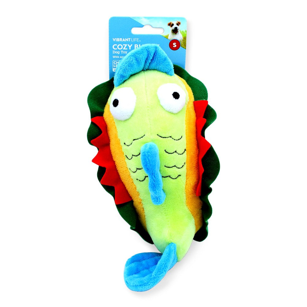 Vibrant Life Fish Taco Plush Dog Toy