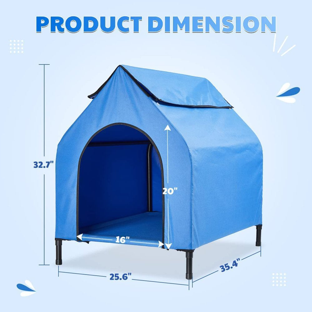 Elevated Dog House,Large Dog Houses with Removable Cover for Medium Dogs Indoor and Outdoor, Waterproof Raised Dog Houses for Large Dog outside W/Extra Carry Bag Max Weight 90/132 Lbs Animals & Pet Supplies > Pet Supplies > Dog Supplies > Dog Houses Generic   
