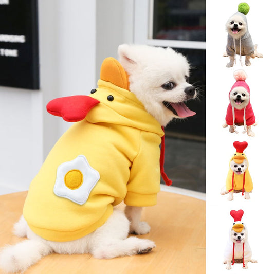 Visland Pet Dog Hoodie Clothes, Funny Cute Chicken Shape Soft Skin-Friendly Autumn Winter Warm Hooded Sweatshirt Apparel Costume for Puppy Kitten Dog Cat Cosplay Animals & Pet Supplies > Pet Supplies > Cat Supplies > Cat Apparel Visland XS Gray 