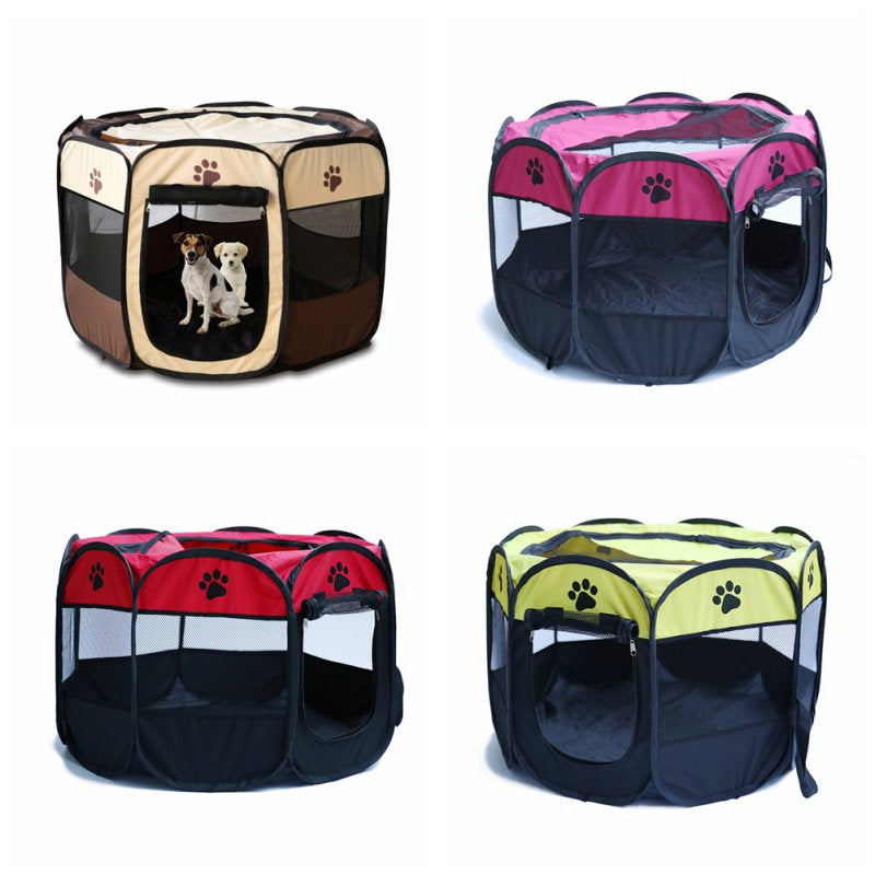 Left Wind Portable Folding Pet Tent Dog House Fordable Travel Pet Dog Cat Play Pen Sleeping Fence Pet Dog Puppy Kennel Cushion New Animals & Pet Supplies > Pet Supplies > Dog Supplies > Dog Houses NA   
