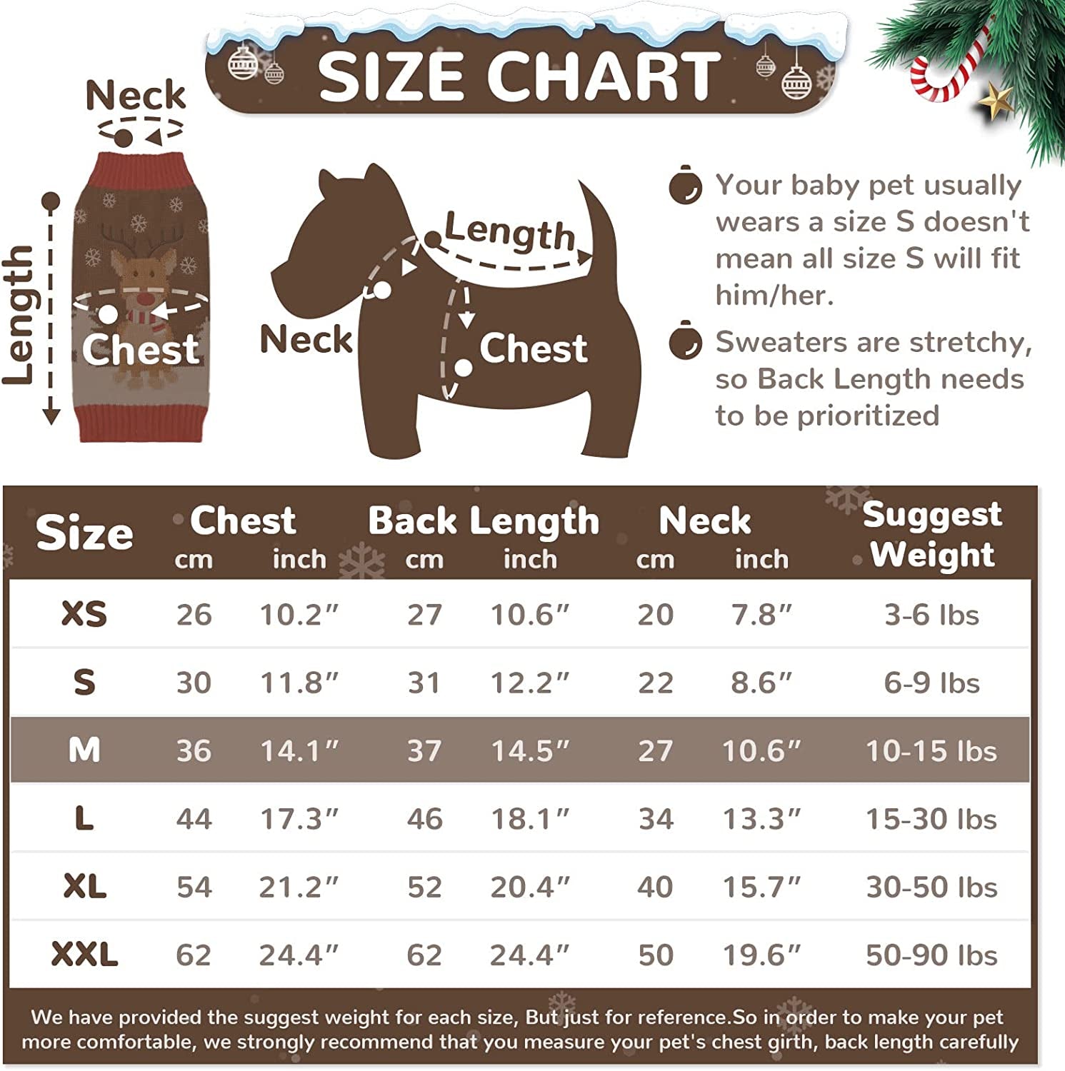 PETCARE Dog Christmas Sweater Costume Cute Ugly Funny Brown Reindeer Christmas Sweater for Dogs Cats Clothes Warm Fall Winter Holiday Pullover Outfits Vest for Small Medium Large Dogs Puppy Xmas,M Animals & Pet Supplies > Pet Supplies > Dog Supplies > Dog Apparel PETCARE   