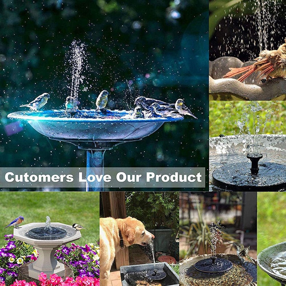 Adifare Solar Fountain, Bird Bath Fountain, Solar Panel Pump, Floating Pump, Pool Fountain with 8 Nozzles 2 Plastic Tubings for Bird Bath, Pond, Pool, Fish Tank, Aquarium and Garden Animals & Pet Supplies > Pet Supplies > Fish Supplies > Aquarium & Pond Tubing Adifare   