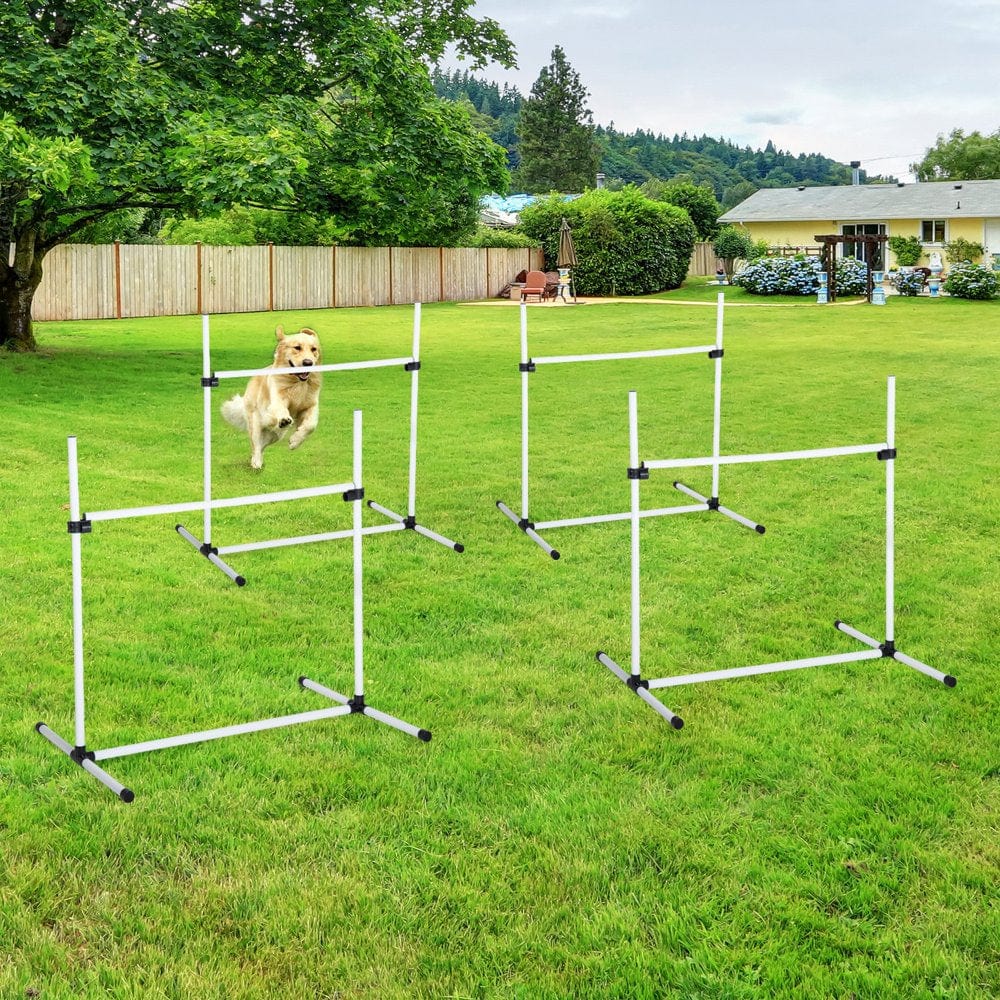 Adjustable Dog Training Equipment Jump Bar with Carrying Bag - Set of 4 Poles