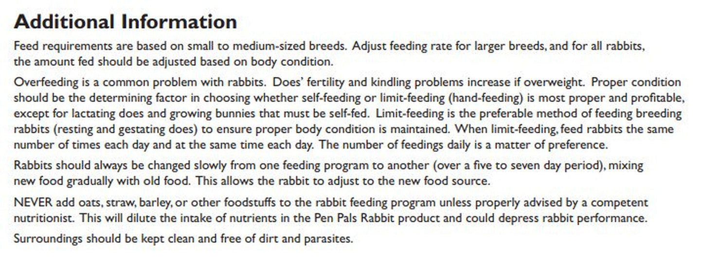 ADM Animal Nutrition Pen Pals Rabbit Mini Pellet, 25 Lb Bag Animals & Pet Supplies > Pet Supplies > Small Animal Supplies > Small Animal Food ADM ANIMAL NUTRITION   