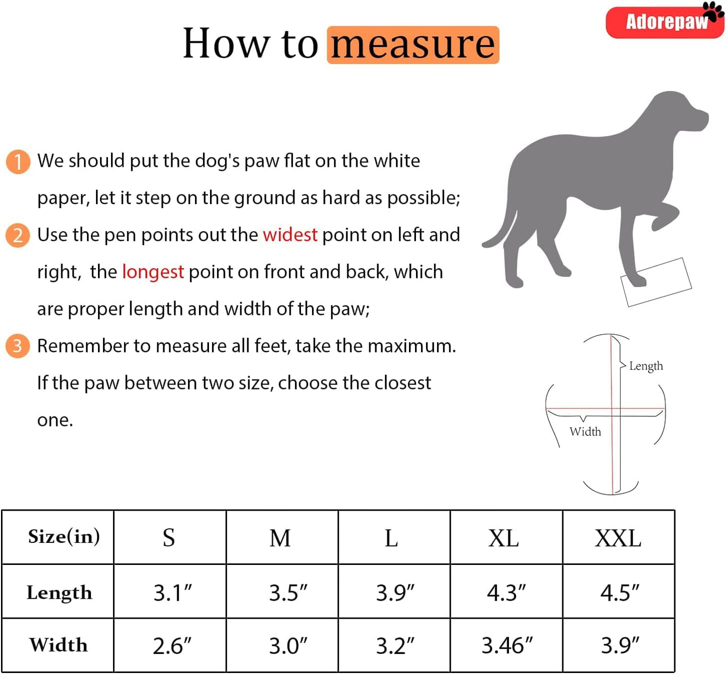 Adorepaw & Dog Shoes for Large Dogs with Reflective Straps, Dog Boots for Winter, Dog Boots & Paw Protectors with Nonslip Sole ( 4Pcs/Set ) Animals & Pet Supplies > Pet Supplies > Dog Supplies > Dog Apparel Adorepaw   