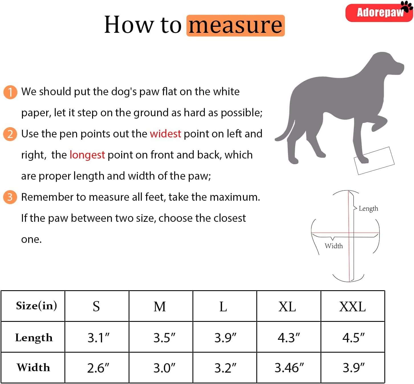 Adorepaw & Dog Shoes for Large Dogs with Reflective Straps, Dog Boots for Winter, Dog Boots & Paw Protectors with Nonslip Sole ( 4Pcs/Set ) Animals & Pet Supplies > Pet Supplies > Dog Supplies > Dog Apparel Adorepaw   