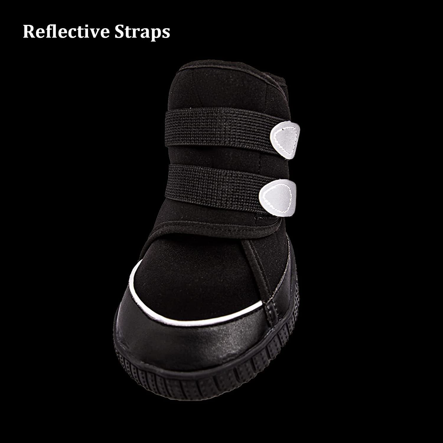 Adorepaw & Dog Shoes for Large Dogs with Reflective Straps, Dog Boots for Winter, Dog Boots & Paw Protectors with Nonslip Sole ( 4Pcs/Set ) Animals & Pet Supplies > Pet Supplies > Dog Supplies > Dog Apparel Adorepaw   