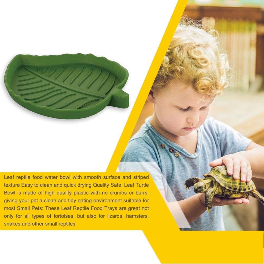 ADVEN Reptile Water Feeder Leaf-Shaped Small-Size Smooth Crawler Food Bowl Compact Multi-Functional Feeding Basin Amphibians Serving Animals & Pet Supplies > Pet Supplies > Reptile & Amphibian Supplies > Reptile & Amphibian Food ADVEN   