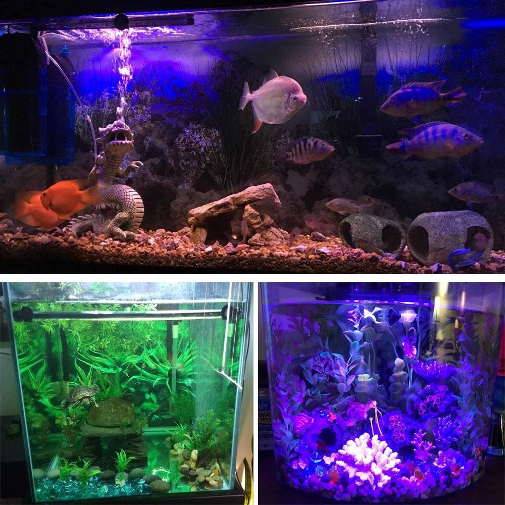 LED Aquarium Air Bubble Light, Automatic Color Changing Air Stone Light, Submersible LED Aquarium Lights for Small Fish Tanks 15Cm /5.9 Inch, 1 Watt