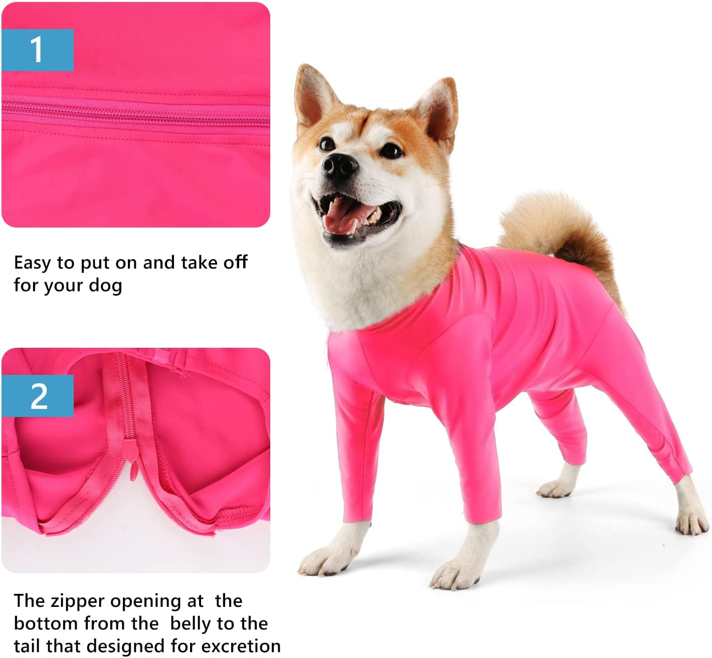 AOKAZI Dog Surgery Recovery Suit, Puppy Cat Onesie for Shedding