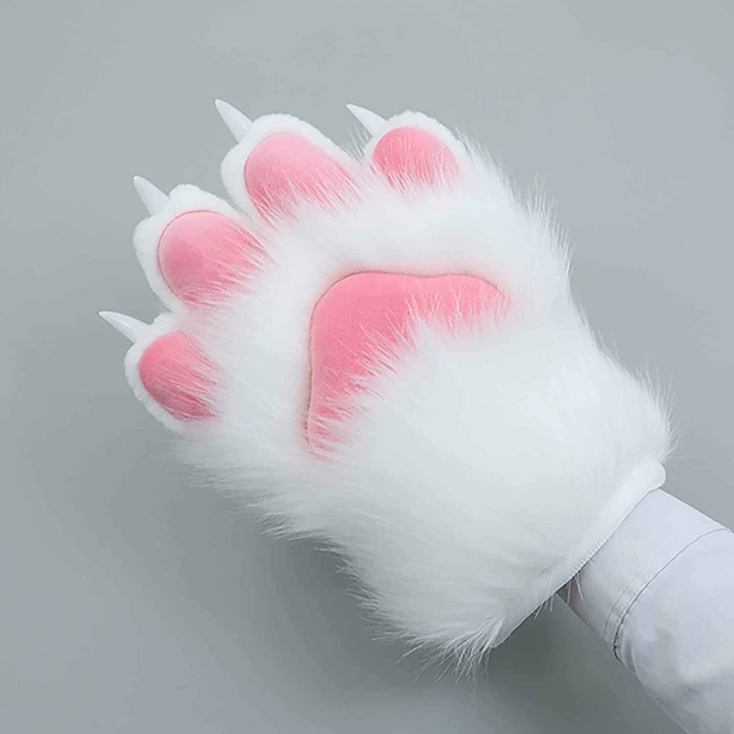 BNLIDES Cosplay Animal Cat Wolf Dog Fox Paws Claws Gloves Costume Accessories for Adults (White) Animals & Pet Supplies > Pet Supplies > Dog Supplies > Dog Apparel BNLIDES   