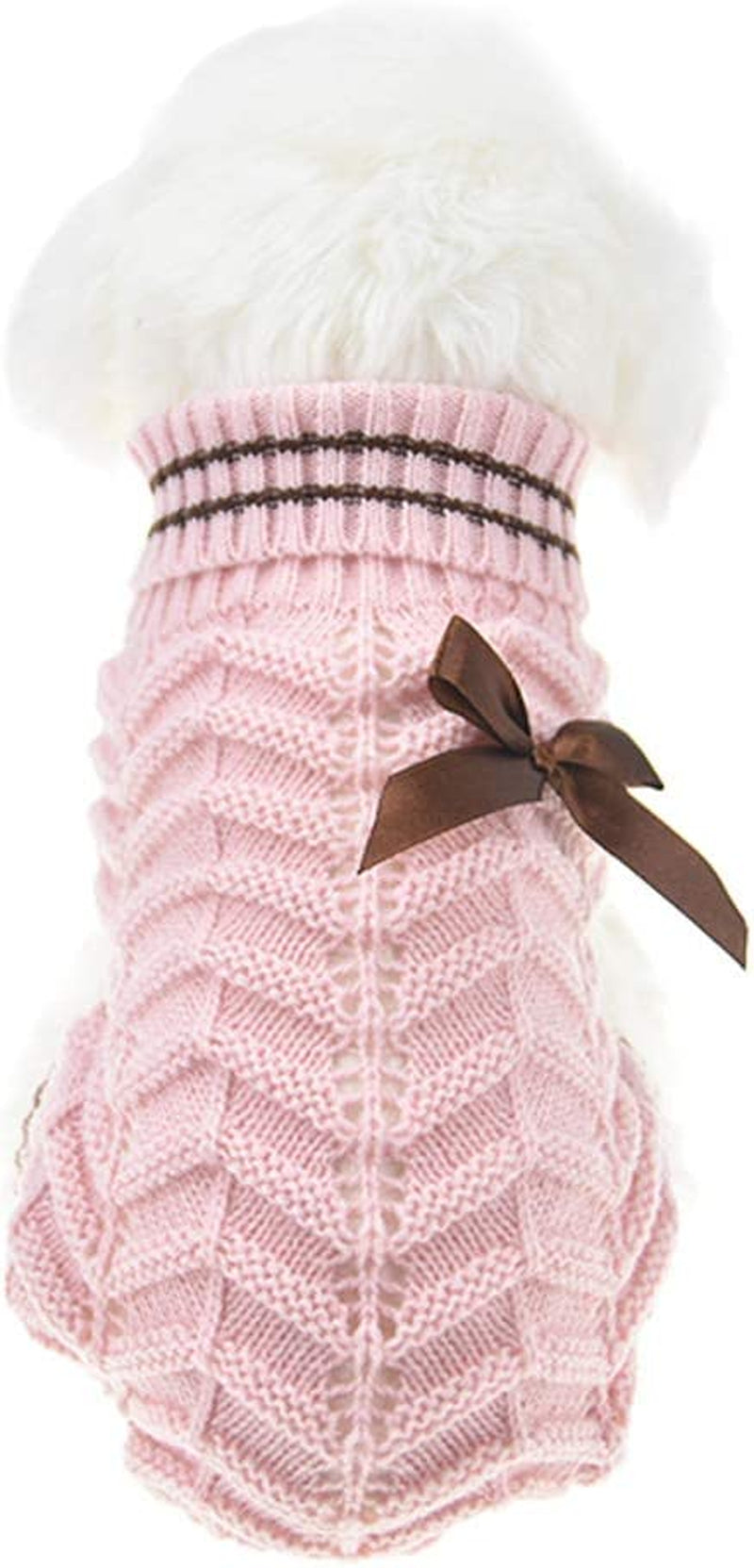 Muyaopet Pink Small Dog Sweaters Winter Warm Dog Shirt Knitted Clothes for Dachshund Bulldog Corgi (S, Pink) Animals & Pet Supplies > Pet Supplies > Dog Supplies > Dog Apparel MUYAOPET   